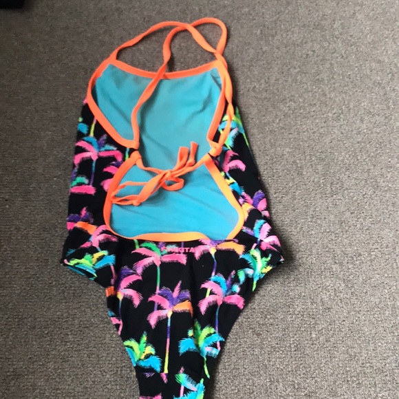 Black palm tree swimsuit - Picture 2 of 2